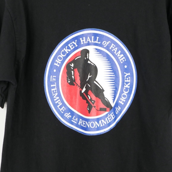 Vintage 90s Hockey Hall of Fame NHL T Shirt Black - Picture 4 of 8
